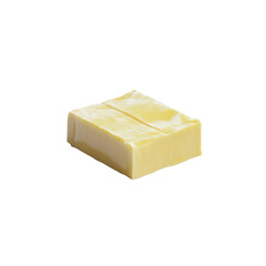 Fresh Block of Unsalted Butter Isolated on Transparent background
