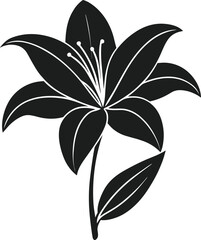 Elegant Lily Flower Silhouette Vector Illustration for Spring and Floral Artwork