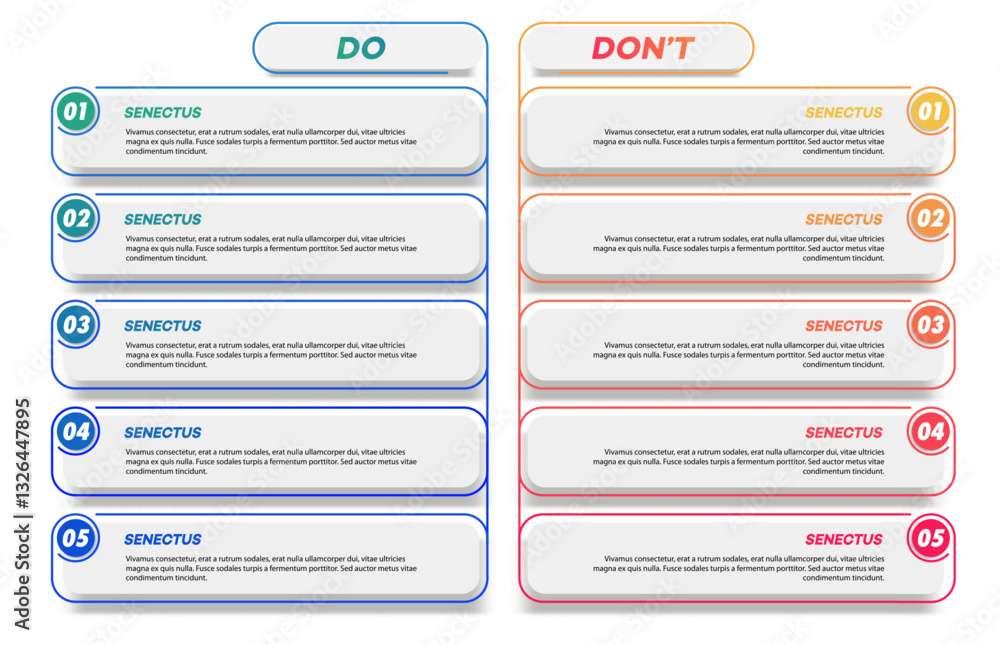 Wall mural do and dont infographic design template modern style vector 10 eps
