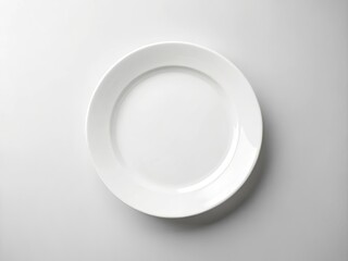 Empty white plate mockup, perfect for showcasing food art.  Endless design possibilities.