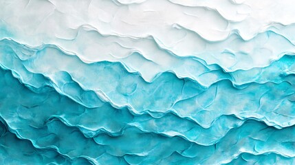 Obraz premium Rippled desert waves in aquamarine and shimmering white plain background