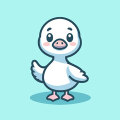 Vector illustration of a cute little duck