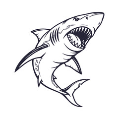 Obraz premium Shark Hand Drawn Style Vector Clipart Isolated Illustration on white background.