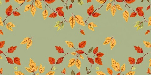 Autumn Foliage Repeat Pattern Design for Fall Decor