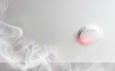 fire alarm sensor on white background