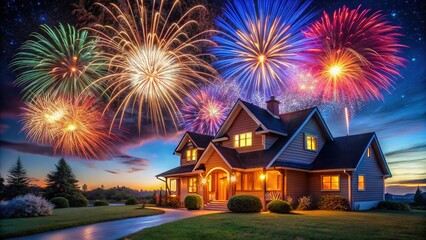 Amazing fireworks show over our home.