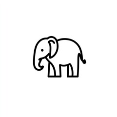 Fototapeta premium Elegant Line Art Elephant Logo Design A Simple, Minimalist Illustration of an Elephant, Perfect for Branding