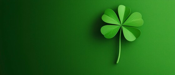 Lucky Four Leaf Clover Symbol of Good Fortune and Prosperity for St Patrick's Day Holiday