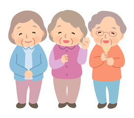 高齢者のグループ　シニア女性　後期高齢者