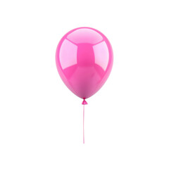 Single Pink Balloon on Transparent Background