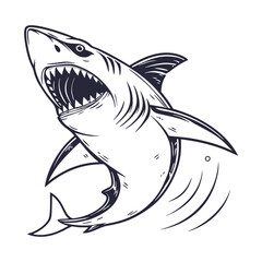 Shark Hand Drawn Style Vector Clipart Isolated Illustration on white background. © Roman