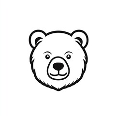 Minimalist Black Line Art Bear Face Logo Design, Simple and Elegant Vector Illustration for Branding