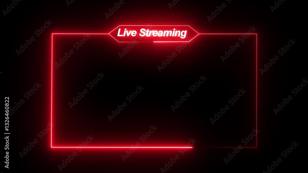 Aufkleber live streaming neon text frame animation box frame neon frame live streaming game live live streamin