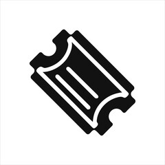 Concert or Movie Ticket Icon in Silhouette Vector Style