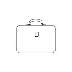 Suitcase travel Outline silhouette vector illustration on white background