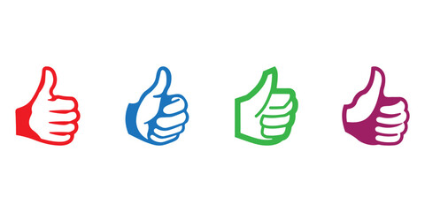 Obraz premium Professional Thumbs Up Logo Icons Silhouette Vector Illustration