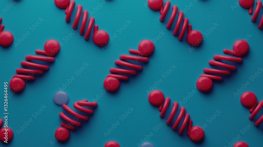 Poster colorful abstract patterns with red and blue swirls on background