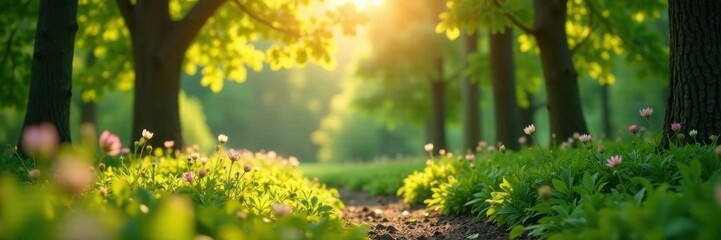 Fototapeta premium Business leader in scenic park advocates eco-friendly practices , nature, clean environment, green