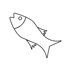 fish lineal icon with white background vector stock illustration