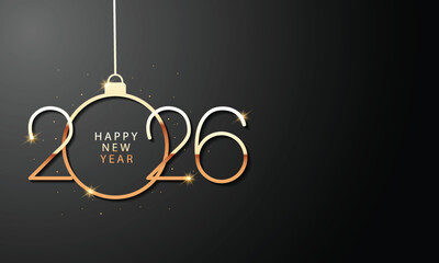 2026 Happy New Year Background Design. Greeting Card, Banner, Poster. Vector Illustration.