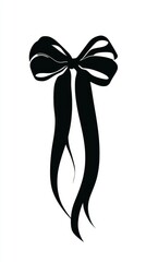 A Simple Black Ribbon Illustration on a White Background