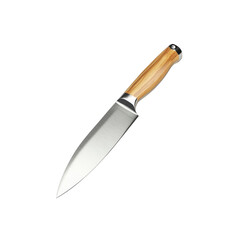 Obraz premium Sharp Kitchen Knife with Olive Wood Handle - Professional Chef's Tool