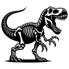 Dinosaur Tyrannosaurus Rex Bones Silhouette.