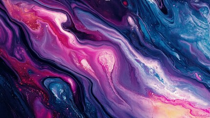 Obraz premium Purple and blue acrylic paint marble texture background 
