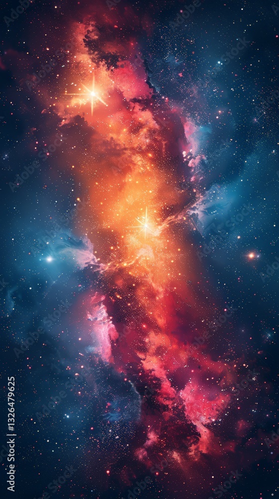 Poster abstract geometric cyberpunk background with splatter and space elements