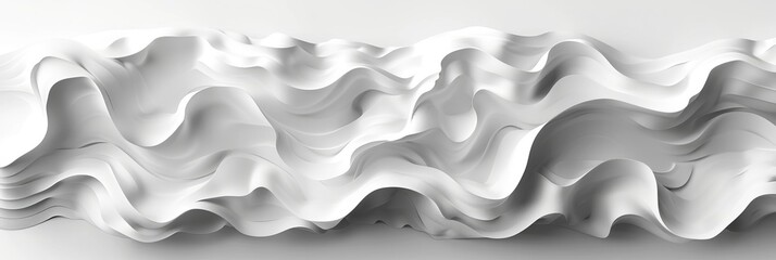 Obraz premium Abstract White 3D Wave Pattern Design