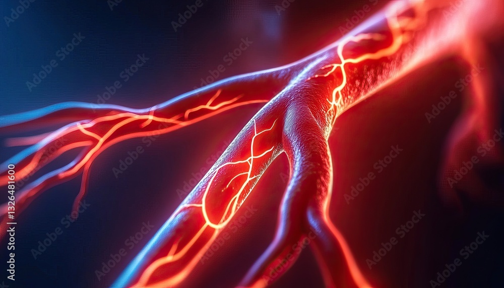Poster dramatic contrast of red and blue light creating a captivating visual experience evoking emotion and