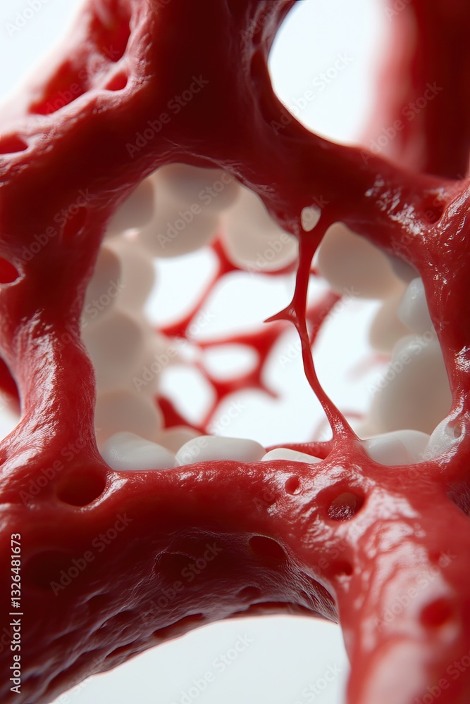 Aufkleber abstract representation of a red and white structure evoking a sense of curiosity and intrigue in a 