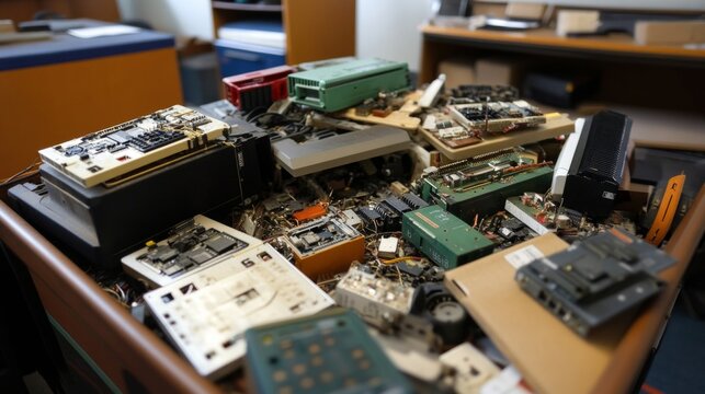 Heap of Circuit Boards and Electronics 