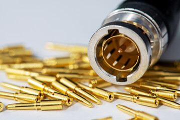 BNC Connectors Coaxial Cables Closeup