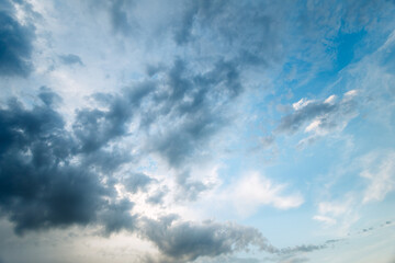 Cloudy Sky with Light Blue Background