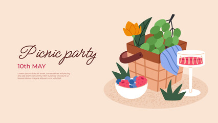 Spring picnic background template