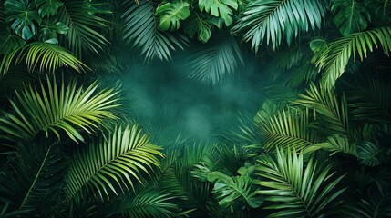 Jungle palms wallpaper mural – traditional paste-and-stick installation