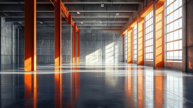 Sunlit Industrial Space: Modern Architecture and Design