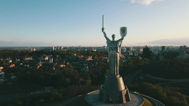 Statue of Motherland in the capital of Ukraine in Kyiv. Motherland Monument in Kyiv Ukraine &ndash; Iconic War Memorial