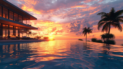 sunset over the landscape