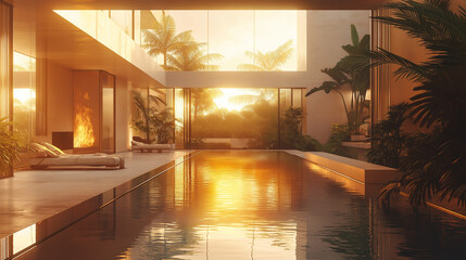 Fototapeta premium swimming pool in mansion