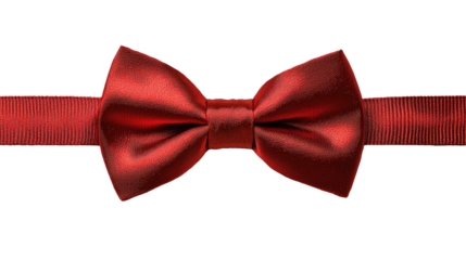Red ribbon bow, isolated on transparent background