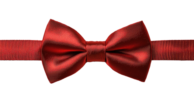 Red ribbon bow, isolated on transparent background