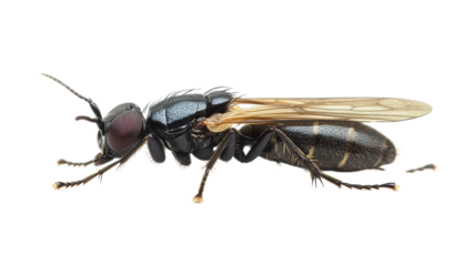 Black solider fly insect isolated on white background