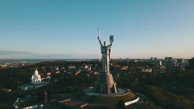 Statue of Motherland in the capital of Ukraine in Kyiv