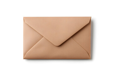 Realistic brown kraft paper envelope isolated on white	