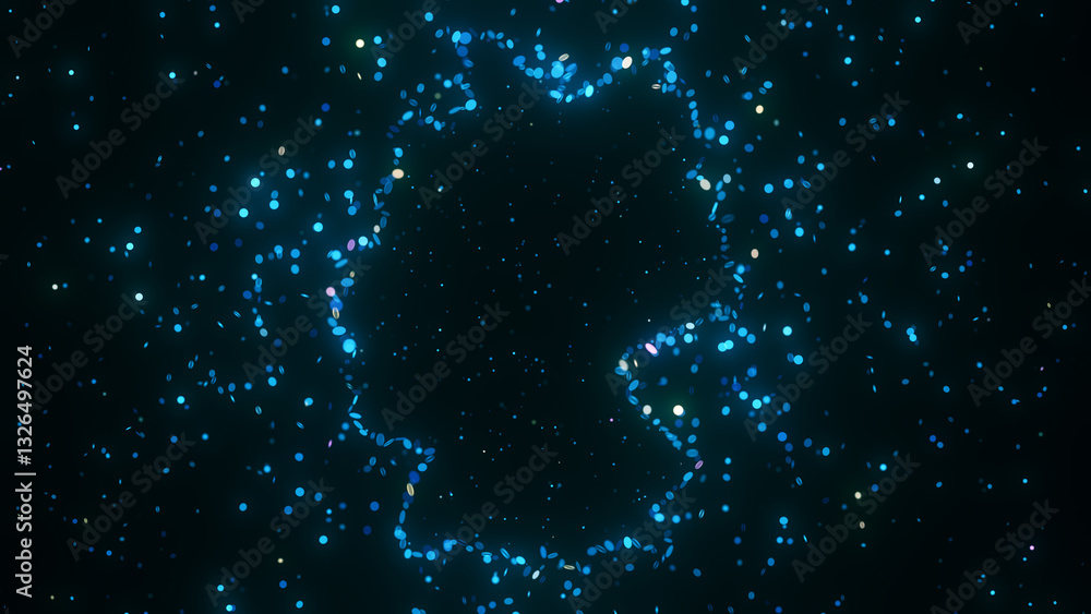 Poster futuristic digital visualization of germany map composed of glowing blue particles. the abstract cos