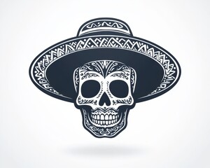 Mexican Sugar Skull with Sombrero: A Symbol of Day of the Dead Celebration