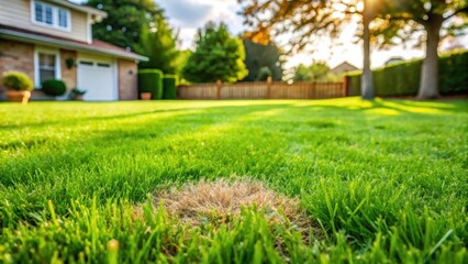 Overgrown grass with a few patches of cut lawn in the background, yard work, lawn maintenance