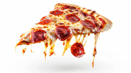 pizza slice isolated on white background